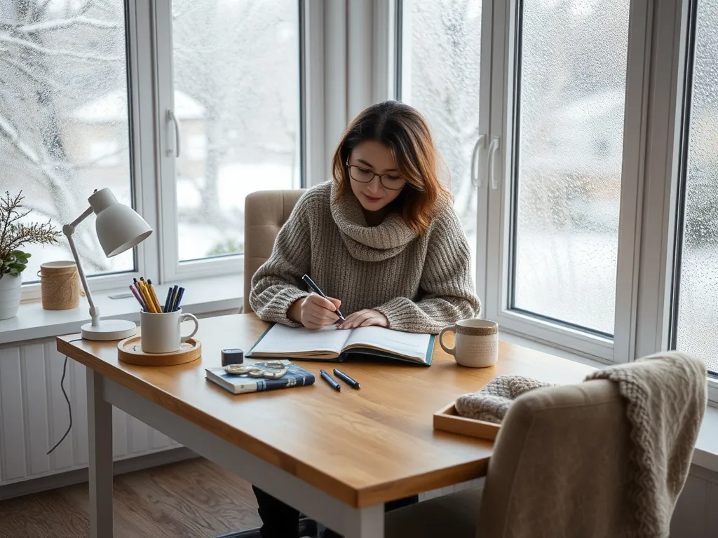 Aamukahvi ja suunnitteluvihko Aamukahvi ja suunnitteluvihko